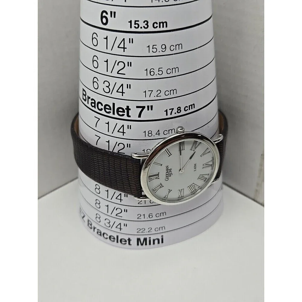 Goodman And Sons Quartz Dress Watch Roman Numerals Stainless Steel New Battery